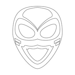 Superhero mask character in black and white