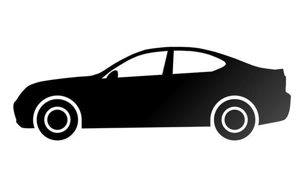 Car symbol icon - black gradient, 2d, isolated - vector