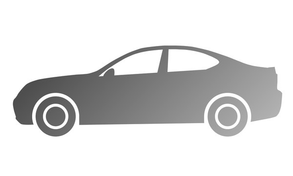 Car symbol icon - medium gray gradient, 2d, isolated - vector