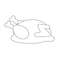 Roasted chicken food in black and white