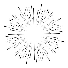 Obraz premium Abstract silhouette of fireworks, line, flash. Vector design element isolated on white background.