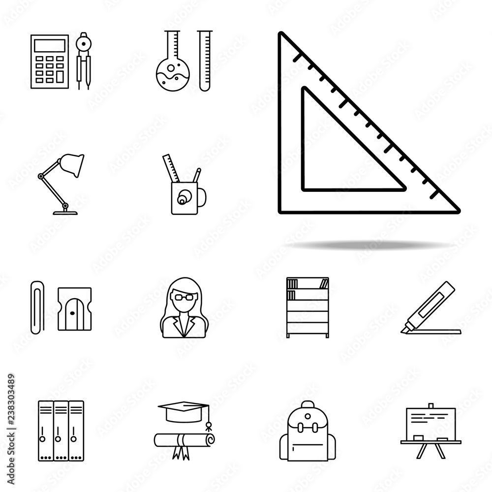 Poster angle ruler icon. education icons universal set for web and mobile