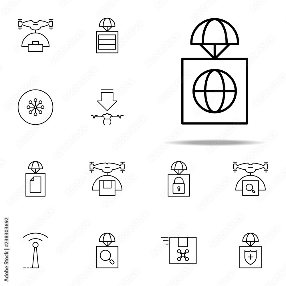 Poster global premise icon. drones icons universal set for web and mobile