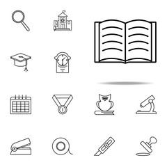open book icon. education icons universal set for web and mobile