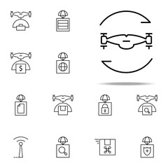 twisting drone icon. Drones icons universal set for web and mobile