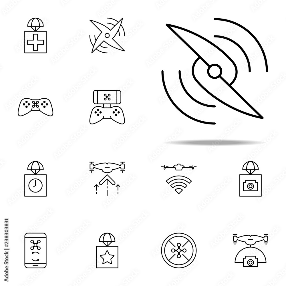 Poster propeller icon. drones icons universal set for web and mobile