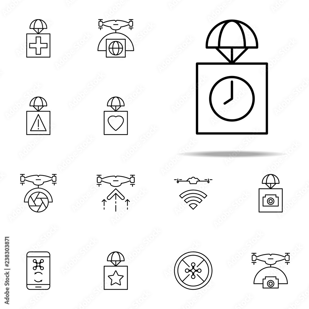 Poster parachuting icon. drones icons universal set for web and mobile