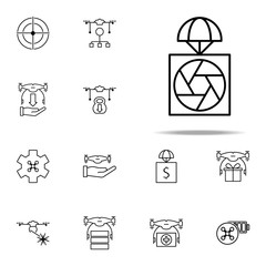 sending with cameras icon. Drones icons universal set for web and mobile
