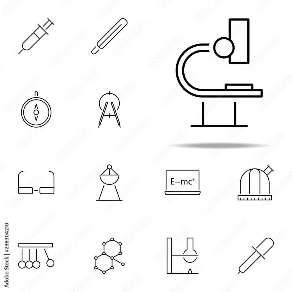Poster microscope icon. scientifics study icons universal set for web and mobile