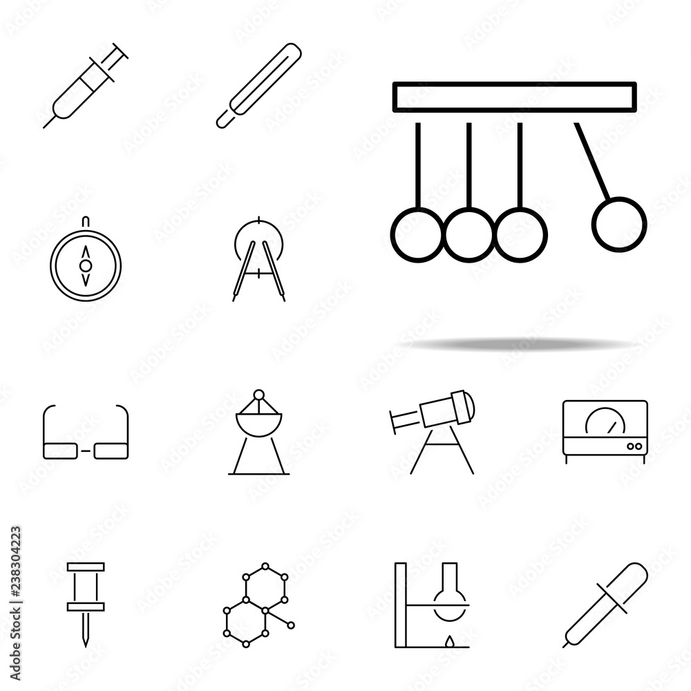 Poster physics icon. scientifics study icons universal set for web and mobile