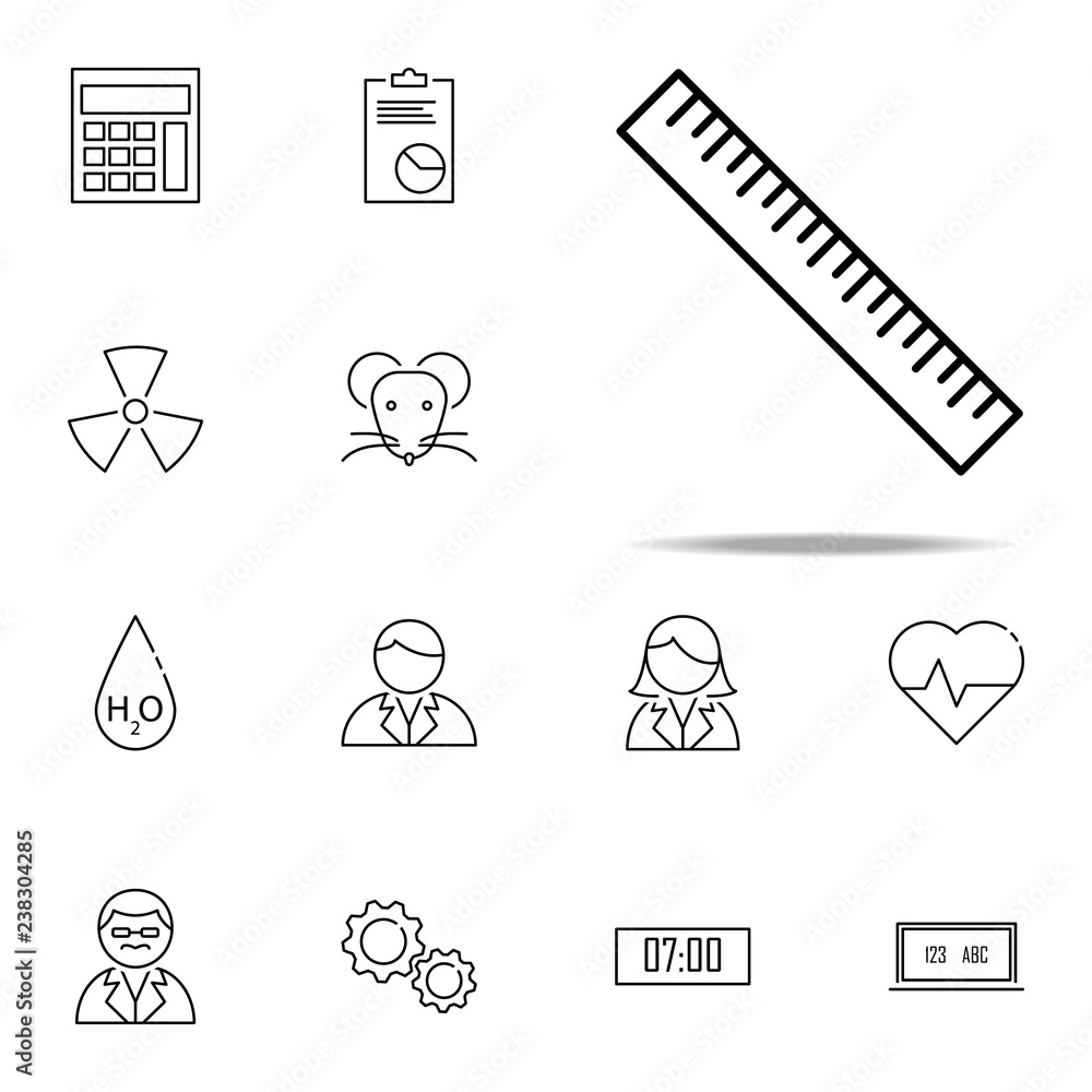 Poster ruler icon. scientifics study icons universal set for web and mobile