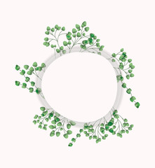 circular frame with laurel leafs