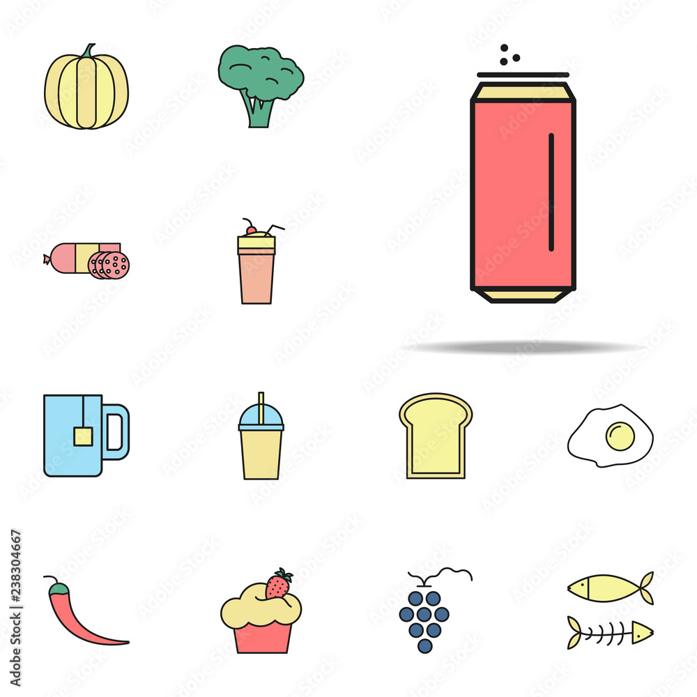 Poster can of cola colored icon. food icons universal set for web and mobile