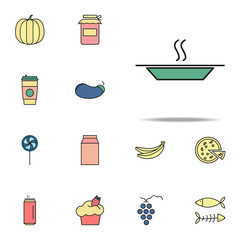 bowl of soup colored icon. food icons universal set for web and mobile