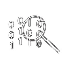 code search icon. Element of cyber security for mobile concept and web apps icon. Thin line icon for website design and development, app development
