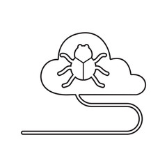 virus in the cloud icon. Element of cyber security for mobile concept and web apps icon. Thin line icon for website design and development, app development