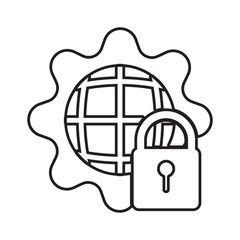 security setting icon. Element of cyber security for mobile concept and web apps icon. Thin line icon for website design and development, app development