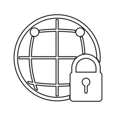 global protection icon. Element of cyber security for mobile concept and web apps icon. Thin line icon for website design and development, app development