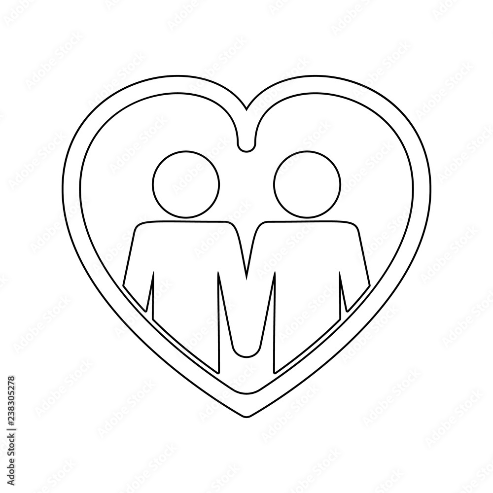 Poster homosexual family in the heart icon. element of cyber security for mobile concept and web apps icon.