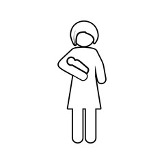 mother with a baby in her arms icon. Element of cyber security for mobile concept and web apps icon. Thin line icon for website design and development, app development