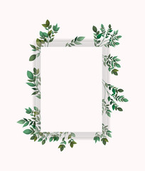 Naklejka premium square frame with laurel leafs