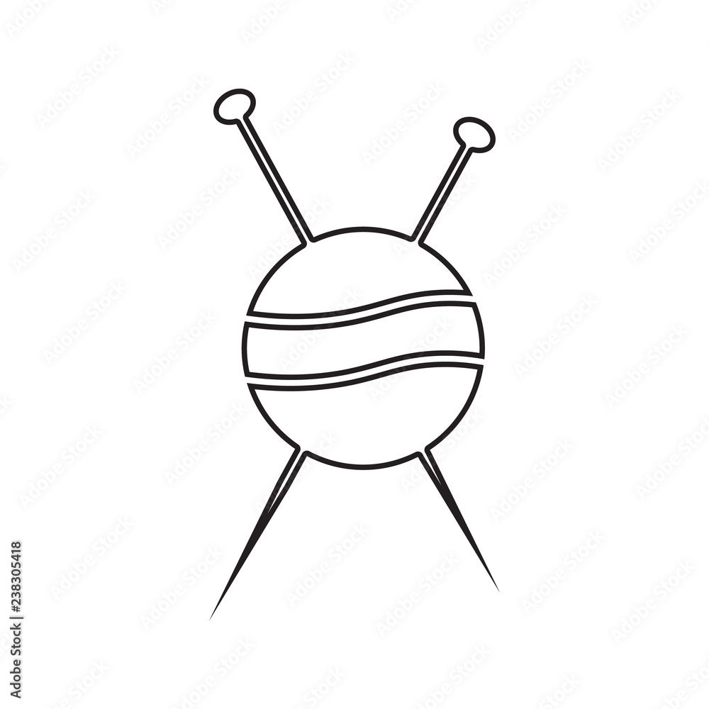 Poster knitting needle icon. element of cyber security for mobile concept and web apps icon. thin line icon