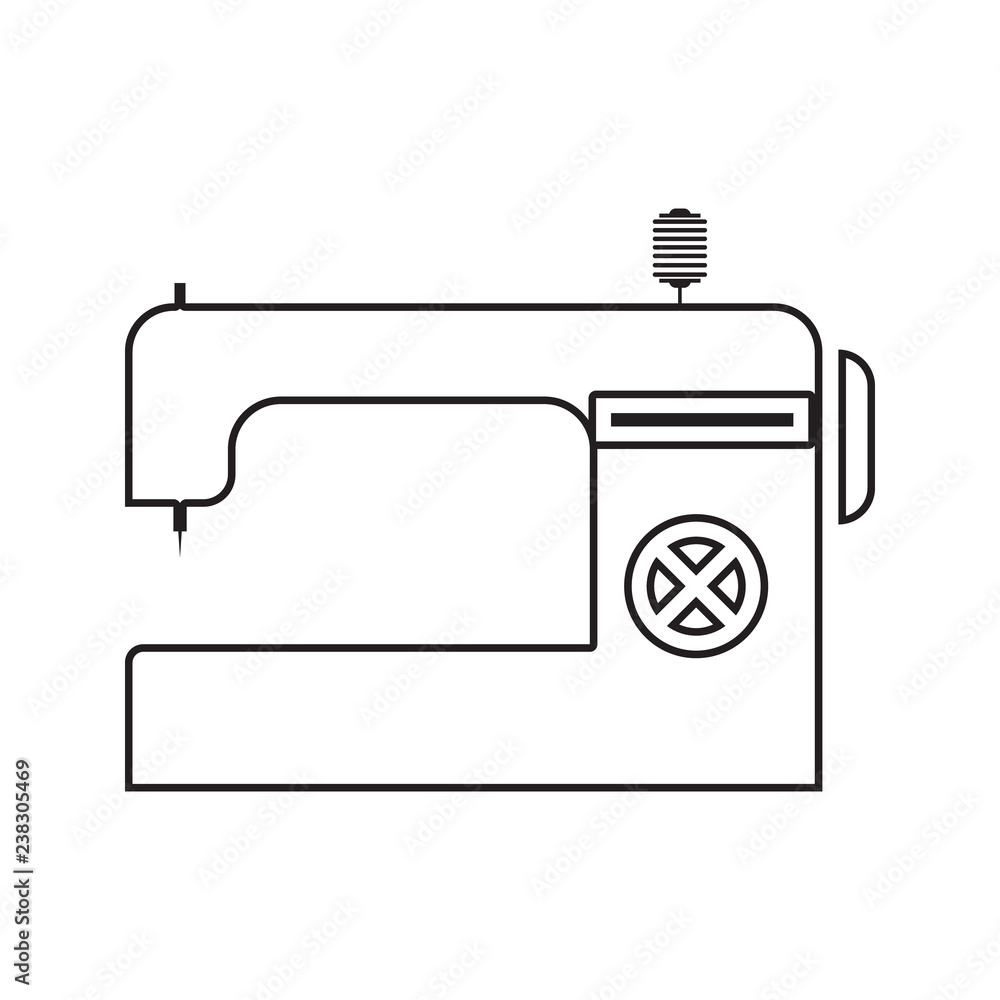 Poster sewing machine icon. element of cyber security for mobile concept and web apps icon. thin line icon 