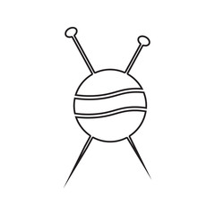 knitting needle icon. Element of cyber security for mobile concept and web apps icon. Thin line icon for website design and development, app development
