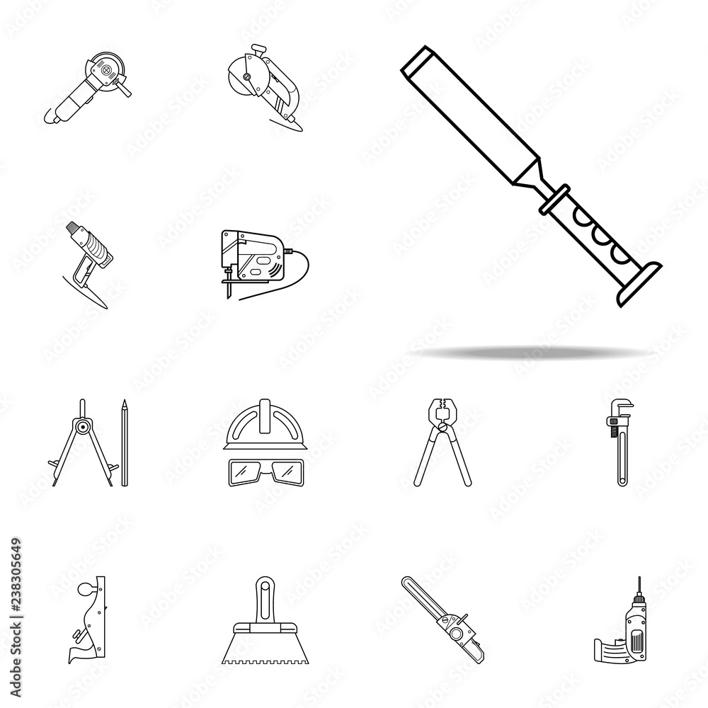 Aufkleber chisel icon. home repair tool icons universal set for web and mobile