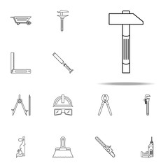 a hammer icon. Home repair tool icons universal set for web and mobile