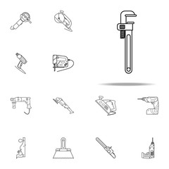 adjustable construction key icon. Home repair tool icons universal set for web and mobile