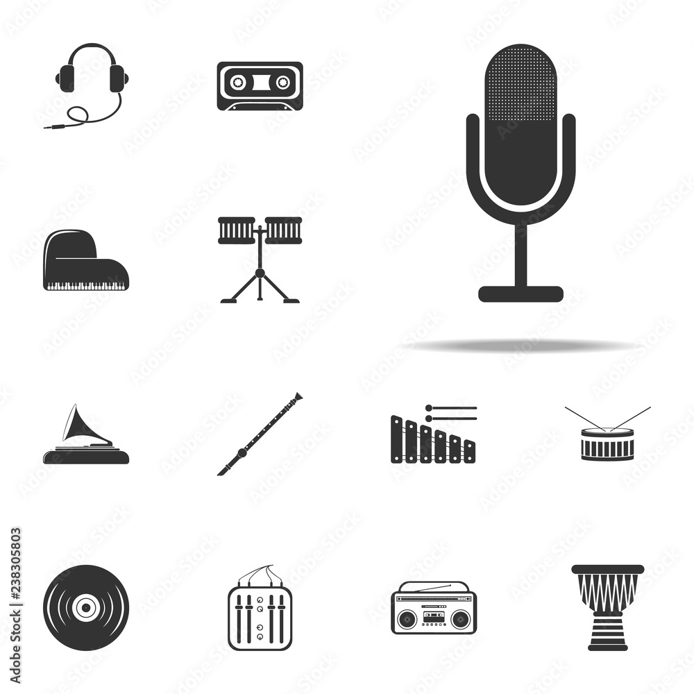 Poster microphone icon. music instruments icons universal set for web and mobile