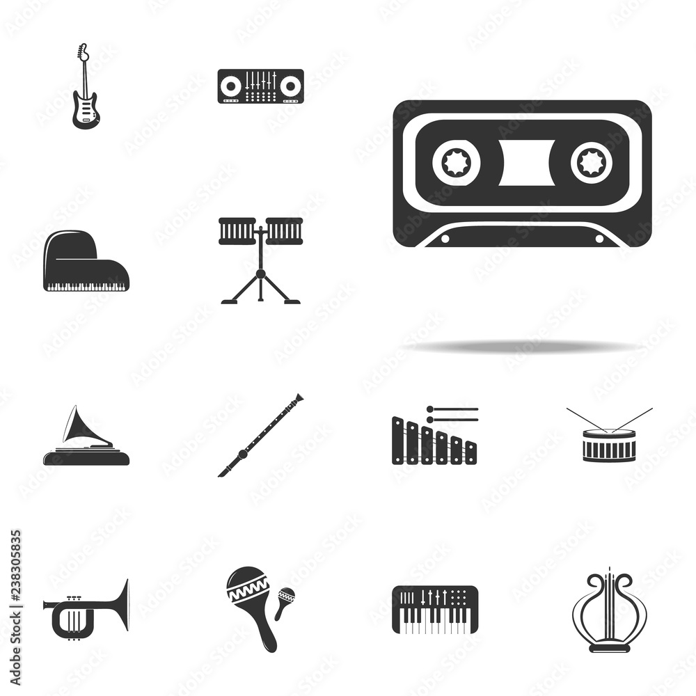 Poster cassette icon. music instruments icons universal set for web and mobile