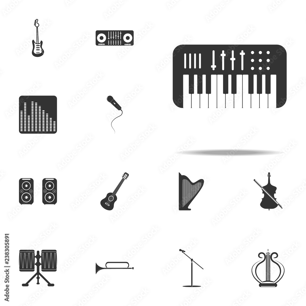 Poster synthesizer icon. music instruments icons universal set for web and mobile