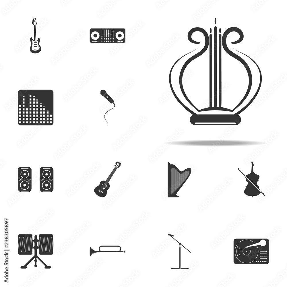 Poster lyre icon. music instruments icons universal set for web and mobile