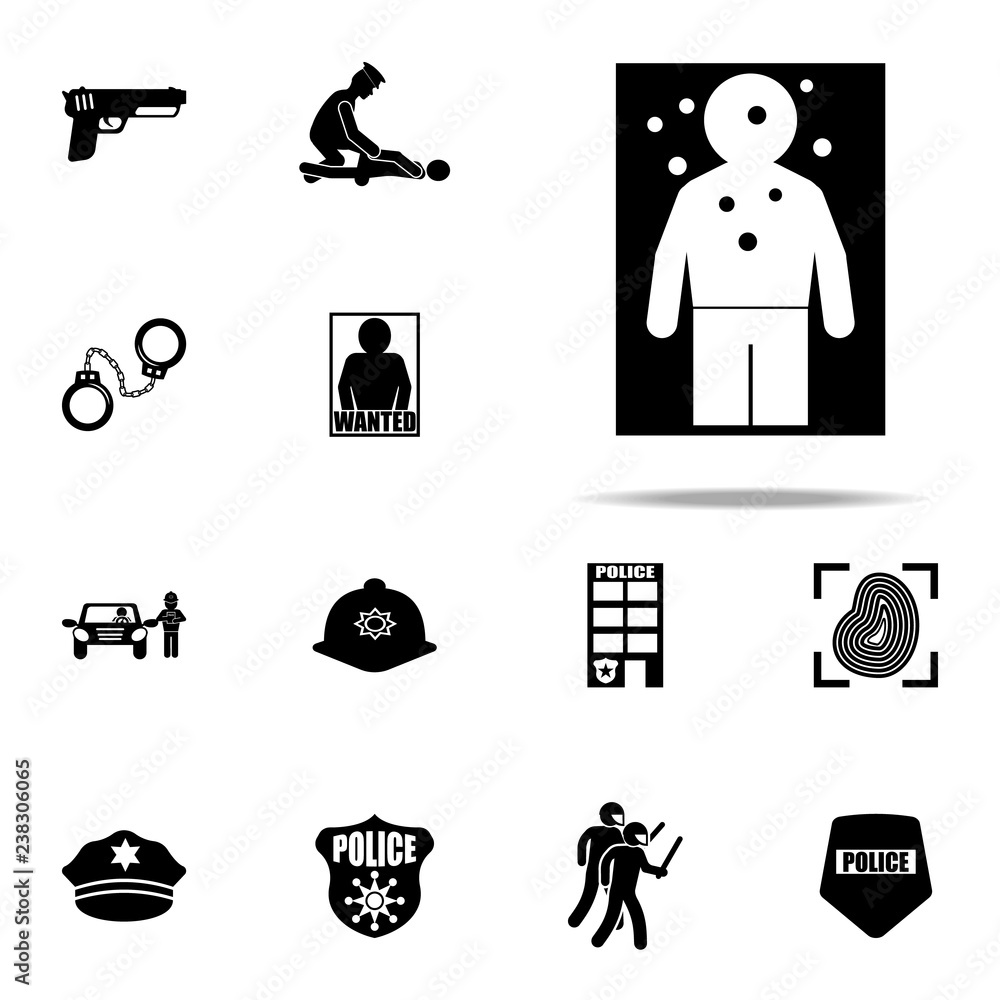 Poster target at the shooting range icon. police icons universal set for web and mobile