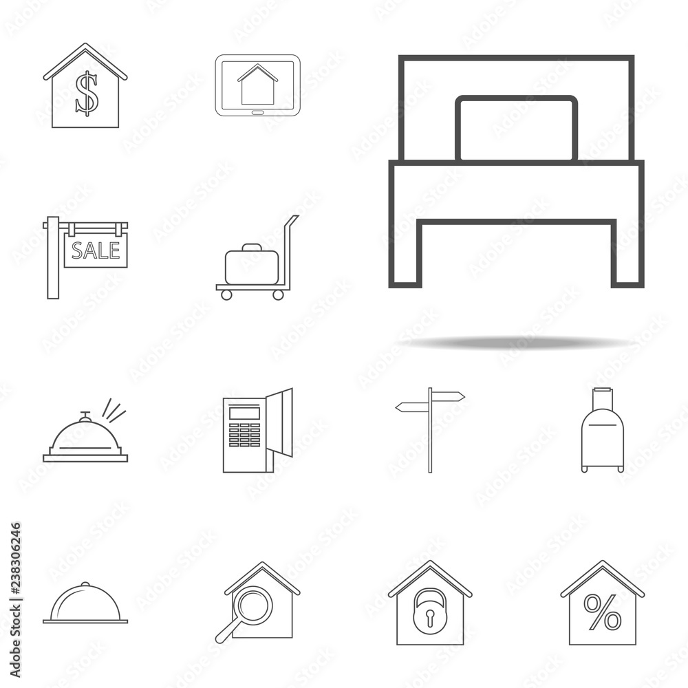 Poster single bed icon. web icons universal set for web and mobile