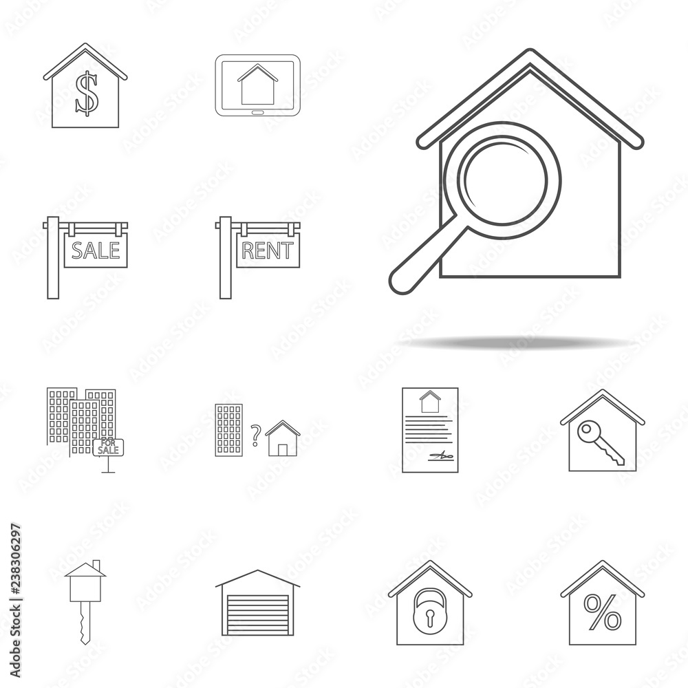 Poster home search icon. web icons universal set for web and mobile