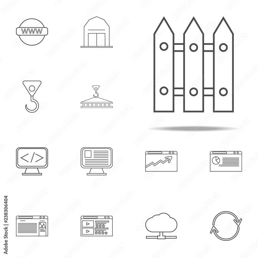 Aufkleber garden fence icon. web icons universal set for web and mobile