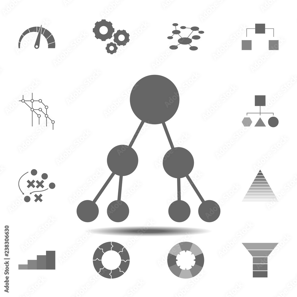 Poster binary tree icon. simple glyph vector element of charts and diagrams set icons for ui and ux, websit