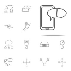 exclamation message on smartphone icon. web icons universal set for web and mobile