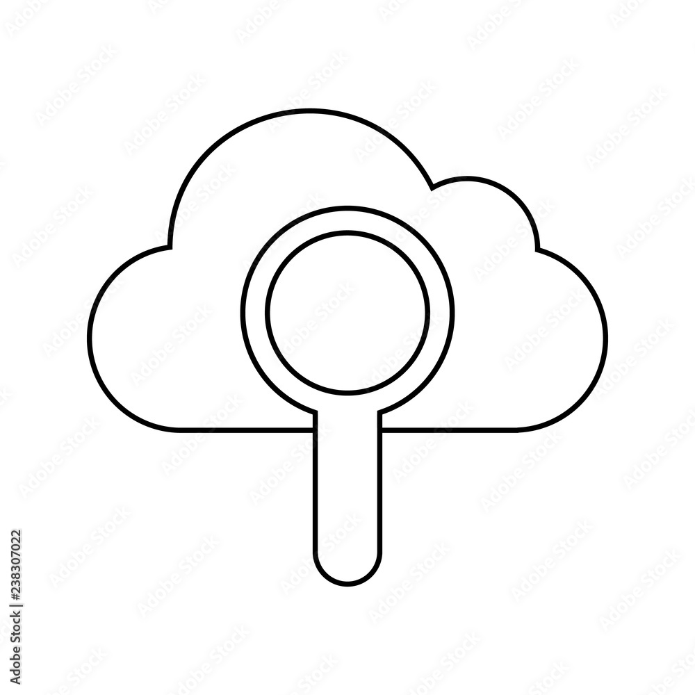 Poster cloud search icon. element of cyber security for mobile concept and web apps icon. thin line icon fo