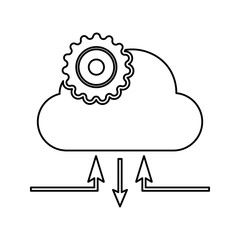 cloud management icon. Element of cyber security for mobile concept and web apps icon. Thin line icon for website design and development, app development