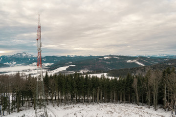 Ausblick vom Aussichtsturm Lichtenberg in der nähe von Attersee