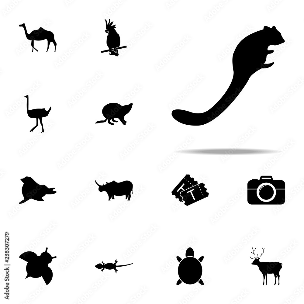 Aufkleber silhouette of a squirrel icon. zoo icons universal set for web and mobile