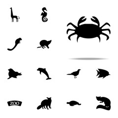 crab silhouette icon. zoo icons universal set for web and mobile