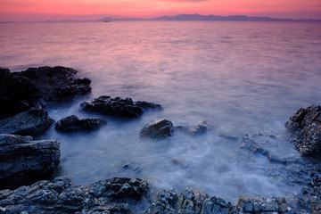 sea landscape with a sunset