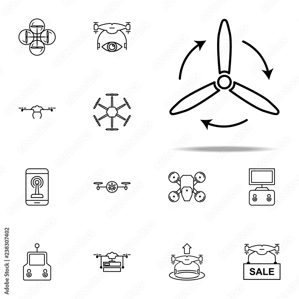 Poster propeller icon. drones icons universal set for web and mobile