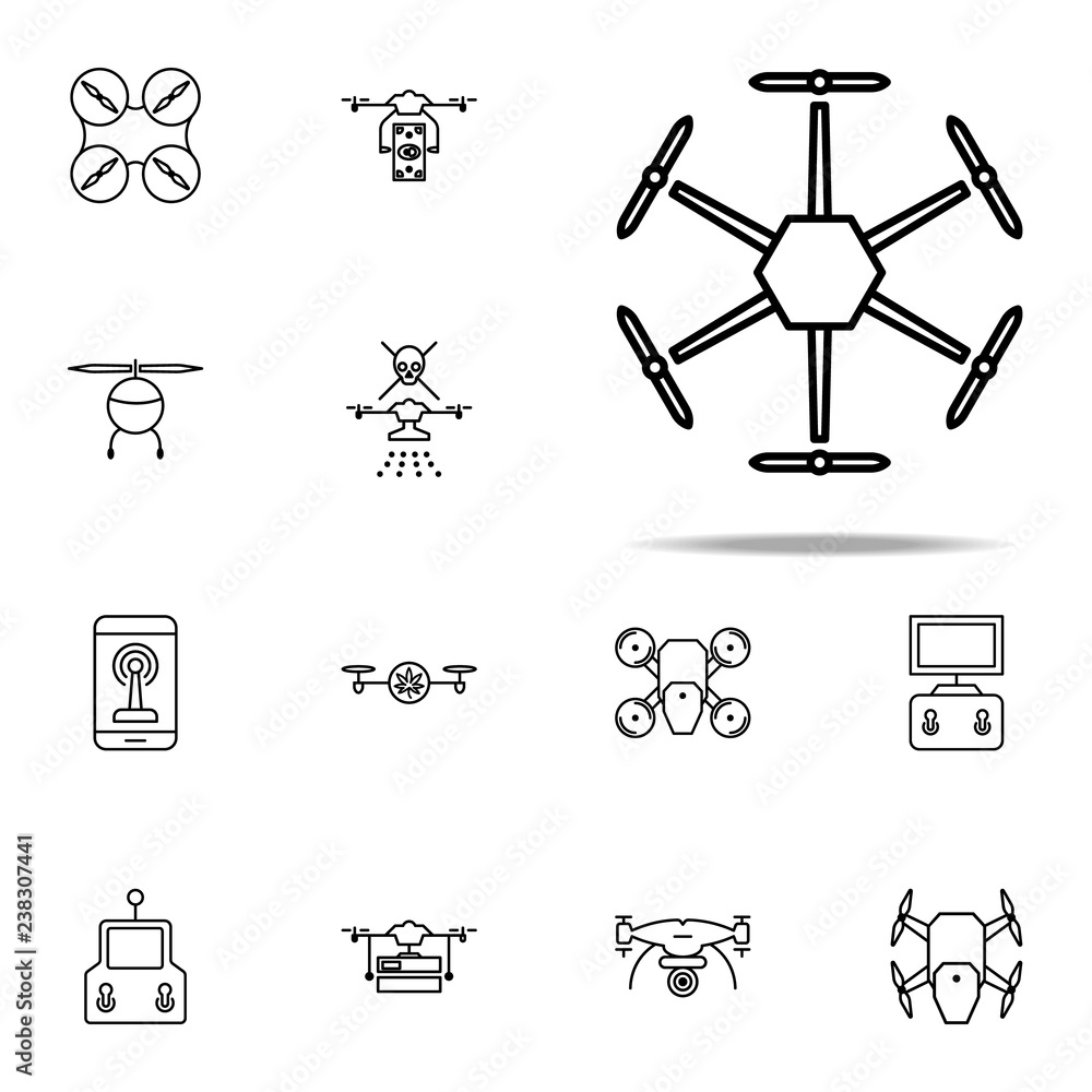 Poster drone propellers icon. drones icons universal set for web and mobile