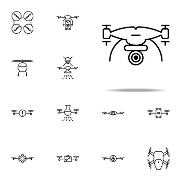 drone with camera icon. Drones icons universal set for web and mobile